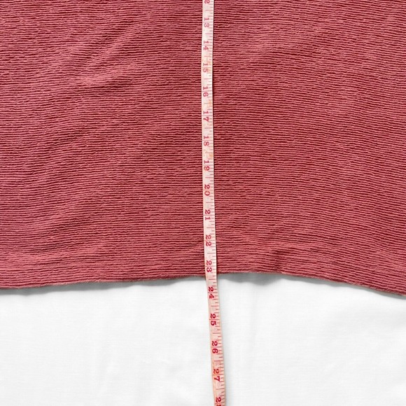 MADEWELL Sweater Ribbed Salmon Mauve Round Neckline Bell Balloon Sleeve Sz XL - Picture 7 of 7